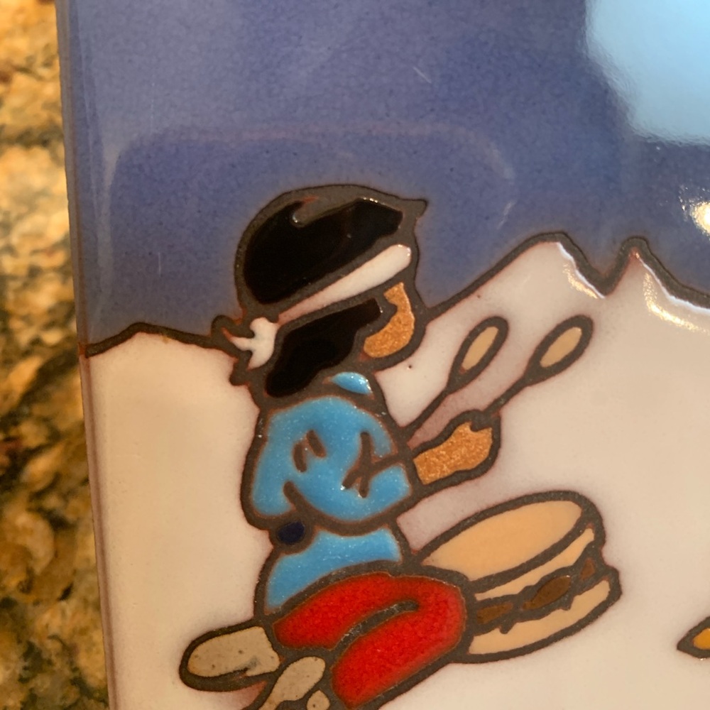Vintage Leone Kuhne Earthtones Handpainted Little Drummer Boy Holiday Tile - Picture 2 of 5